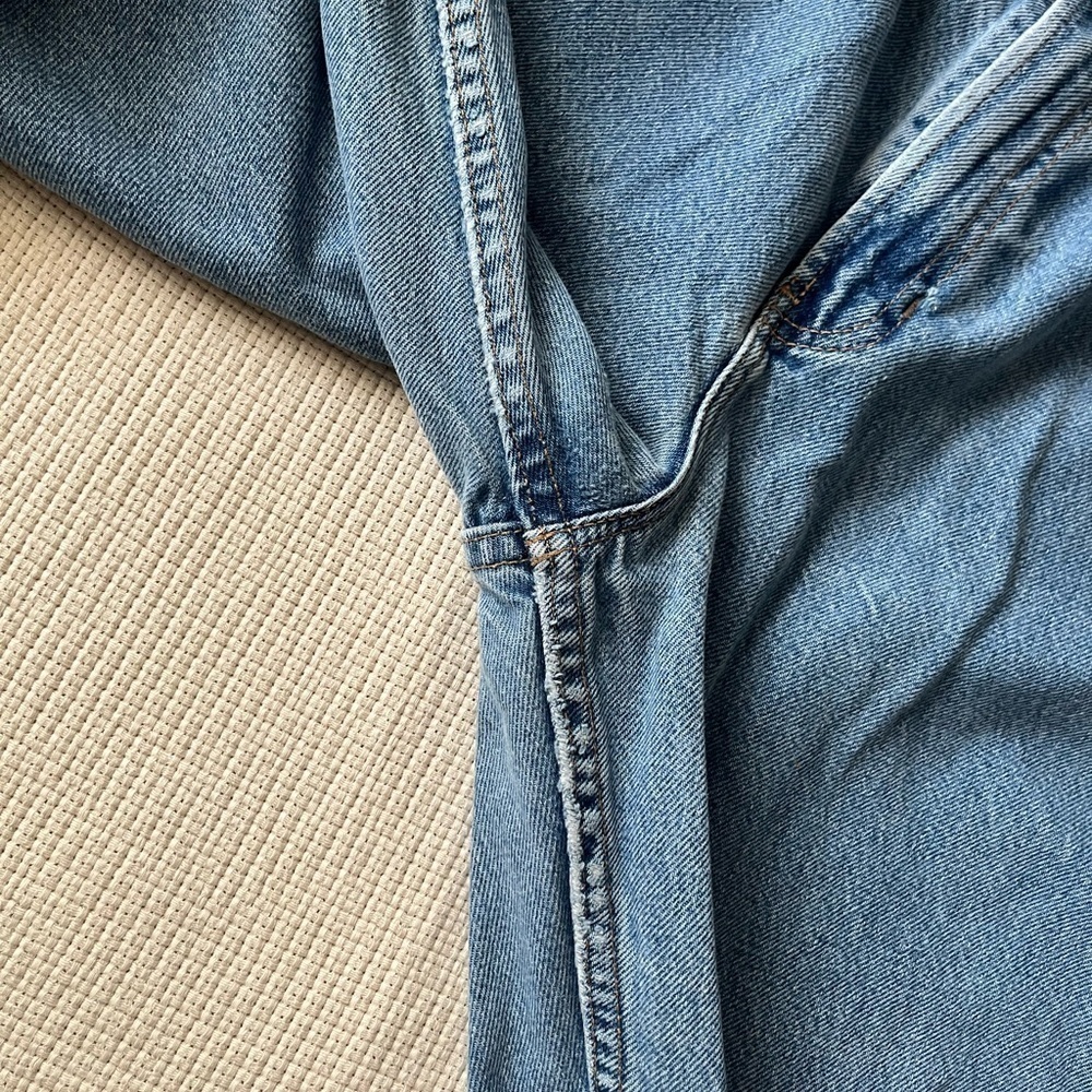 Vintage 90s Gap Reverse Tapered Jeans Womens 14 Ankle Blue Denim Made USA - Picture 8 of 16